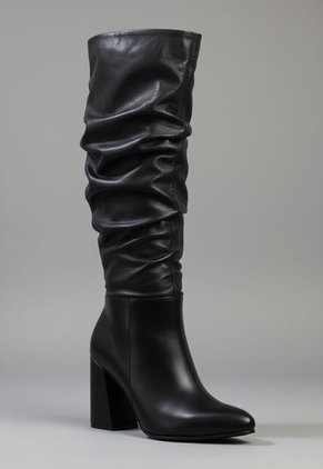 Bota Mujer Cuero Negro Vibe