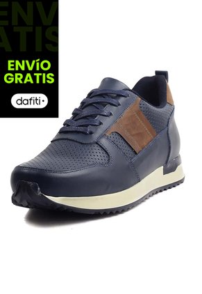 Tenis Cuero Azul Ocai Ivan 001
