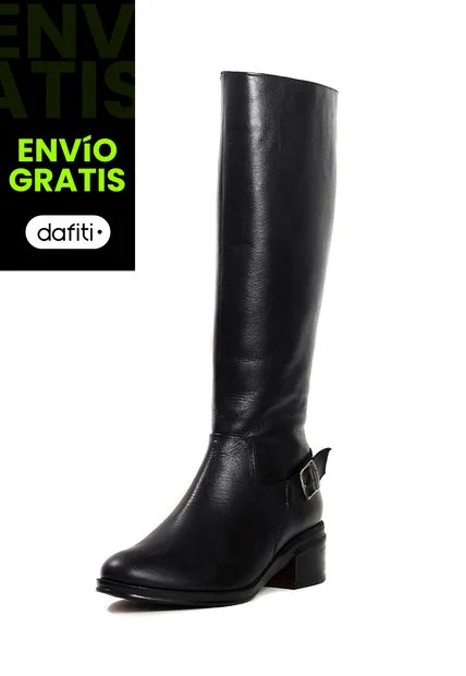 Bota Cuero Mujer Negro Ocai Miranda 001