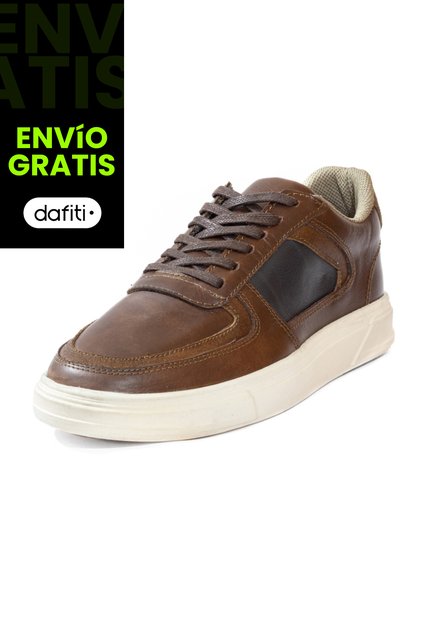 Tenis Cuero Premium Urbanos Hombre Café Camel Ocai T202