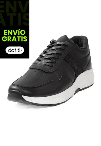Tenis Cuero Premium Chunky Hombre Negro Grafito Ocai T207 Ocai