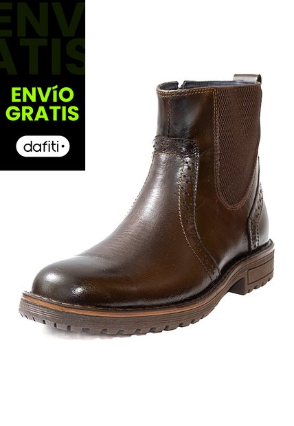 Botas Chelsea Cuero Genuino Hombre Café Oscuro Ocai B103