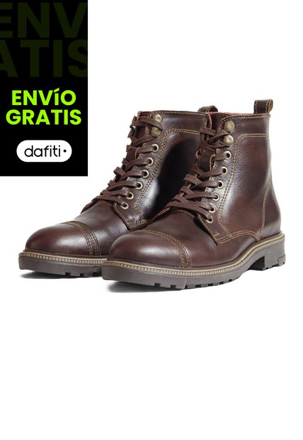 Bota Cuero Hombre Café Oscuro Ocai Viggo