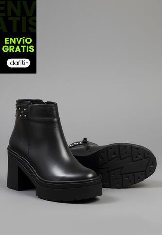Botas Cuero Mujer Negro Chic Ocai