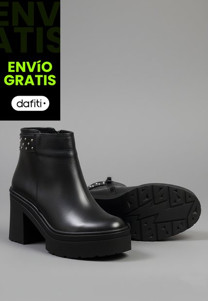 Botas Cuero Mujer Negro Chic