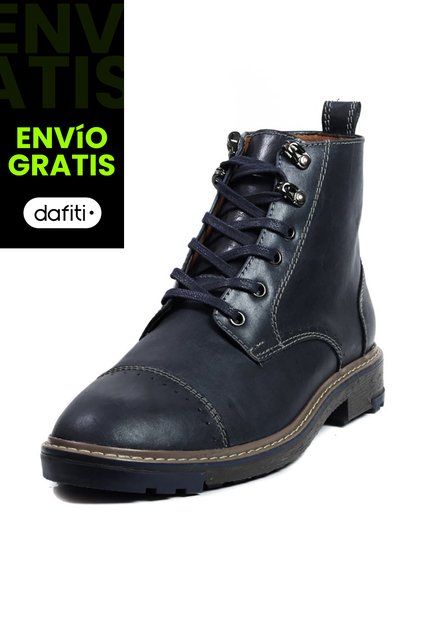 Bota Cuero Hombre Azul Oscuro Ocai Reinier