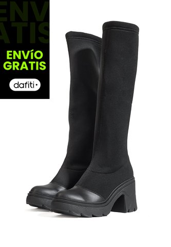 Bota En Cuero Tipo Media Mujer Negro Ocai Eclipse Ocai