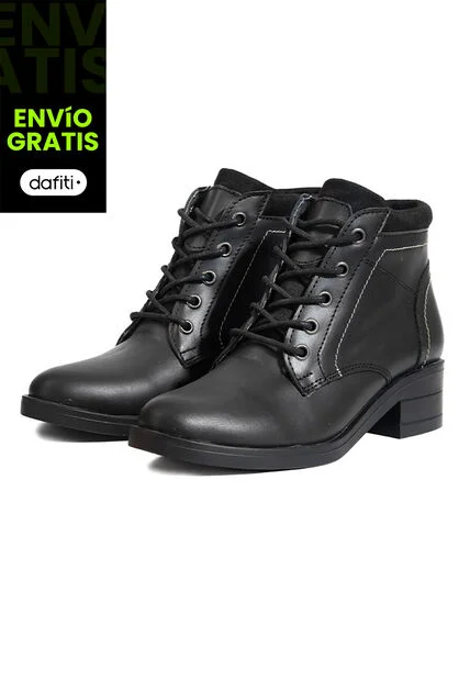 Botines Cuero Mujer Negro Ocai Galia