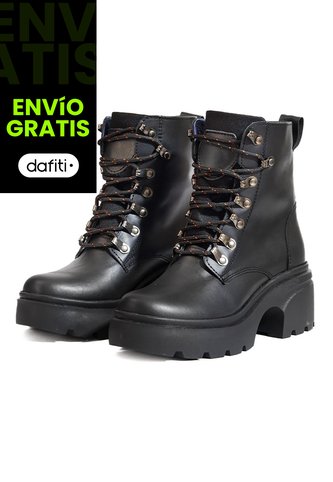 Bota En Cuero Mujer Negro Ocai Hadara Ocai