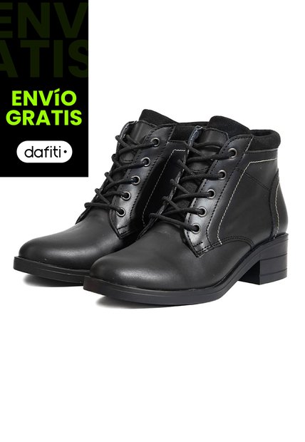 Botines Cuero Mujer Negro Ocai Galia
