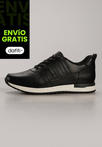 Tenis Cuero Para Hombre Negro Con Diseño Sofisticado Nero Ocai