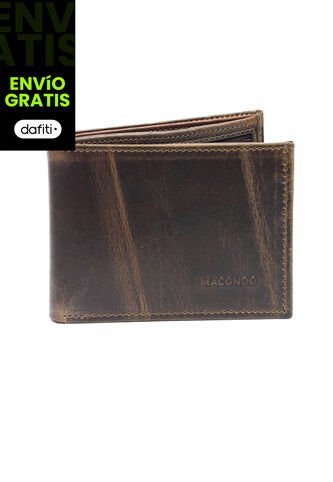 Billetera Cuero Para Hombre Café MCND01 Ocai