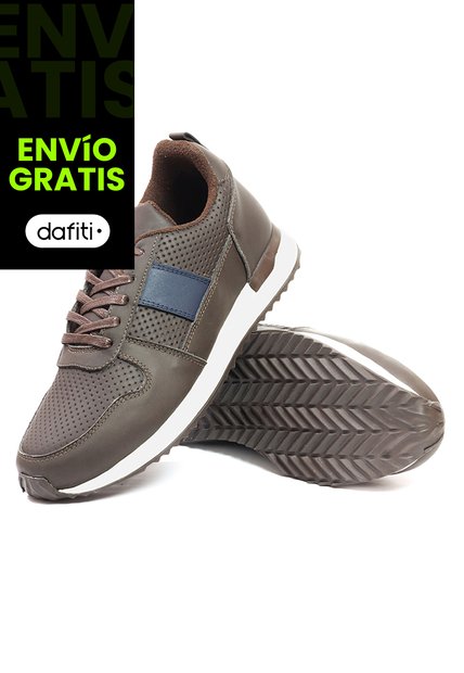 Tenis Cuero Hombre Café Azul Ocai Iván 001