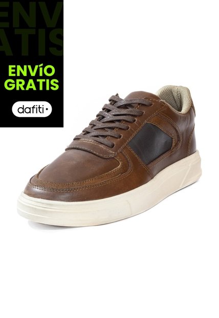 Tenis Cuero Premium Urbanos Hombre Café Camel Ocai T202