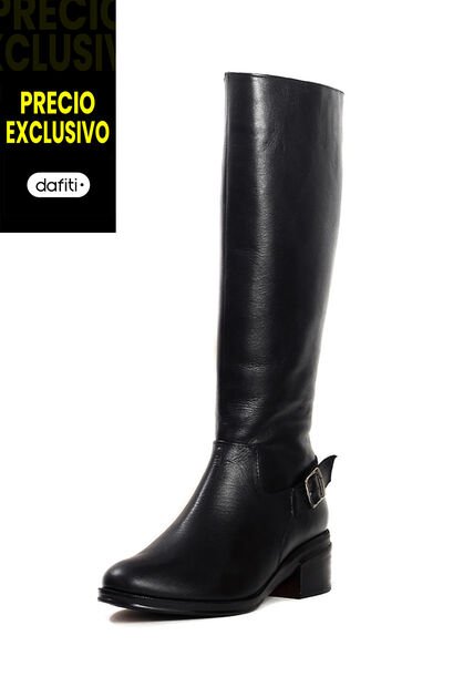 Bota Cuero Mujer Negro Ocai Miranda 001