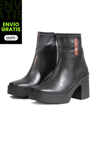 Botines En Cuero Mujer Negro Ocai Isabela Ocai