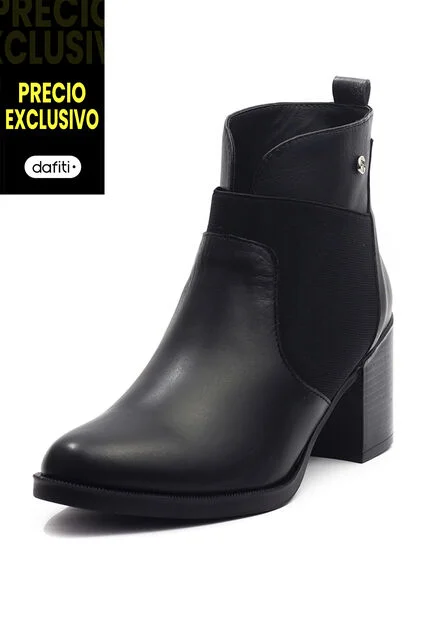 Botin Cuero Mujer Negro Ocai Sara 001