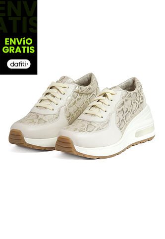 Tenis Mujer Beige X Animal Print Ocai Kate Ocai