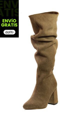 Bota Casual Cuero Carnaza Taupe Ocai Cosaca Ocai