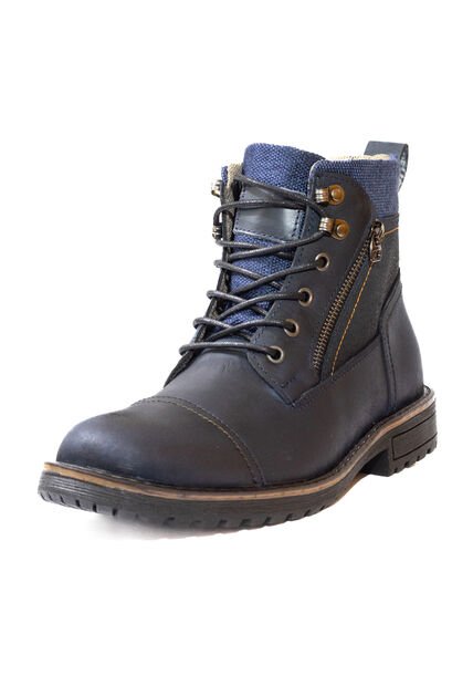 Botas Casuales Cuero Genuino Hombre Azul Marino Ocai B104