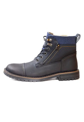 Botas Casuales Cuero Genuino Hombre Azul Marino Ocai B104