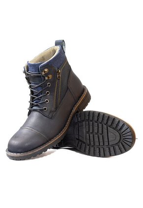 Botas Casuales Cuero Genuino Hombre Azul Marino Ocai B104