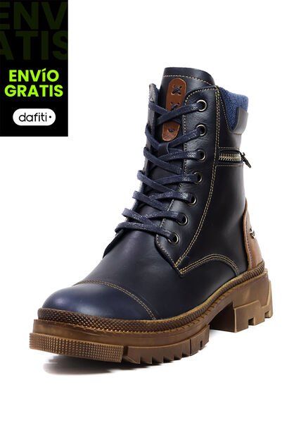 Botas Cuero Mujer Azul Ocai Berlín 001