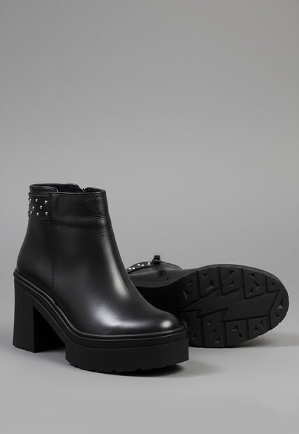 Botas Cuero Mujer Negro Chic