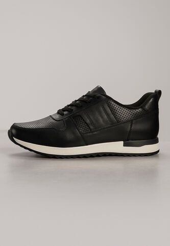 Tenis Cuero Para Hombre Negro Con Diseño Sofisticado Nero Ocai