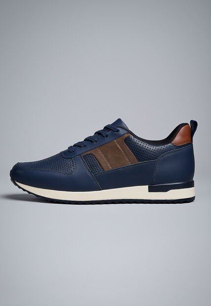 Tenis Cuero Para Hombre Azul Con Diseño Sofisticado Harrow
