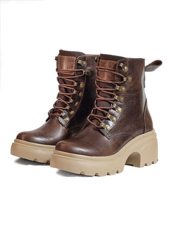 Bota En Cuero Mujer Café Ocai Sierra Ocai