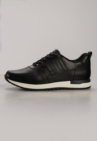 Tenis Cuero Para Hombre Negro Con Diseño Sofisticado Nero Ocai