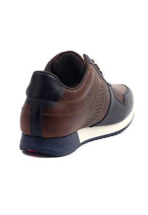 Tenis Cuero Hombre Café Por Azul Ocai Simón