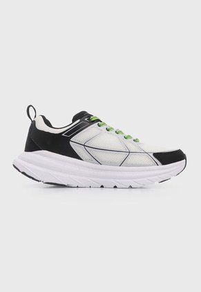 Tenis Running Blanco-Negro-Verde Neón Ocean Pacific Urko