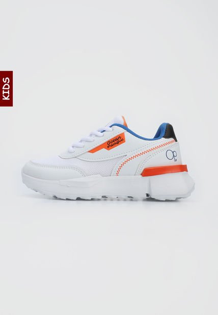 Tenis Lifestyle Blanco-Naranja-Azul Ocean Pacific Kids Joas