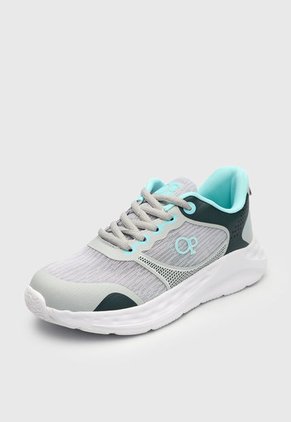 Tenis Running Gris-Blanco-Aguamarina Ocean Pacific Mara