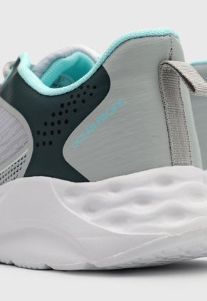Tenis Running Gris-Blanco-Aguamarina Ocean Pacific Mara