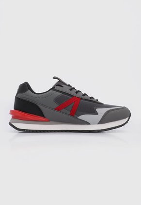 Tenis Lifestyle Gris-Negro-Rojo Ocean Pacific Inbos