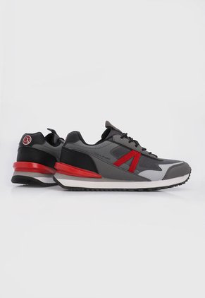 Tenis Lifestyle Gris-Negro-Rojo Ocean Pacific Inbos