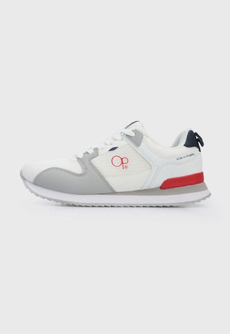 Ocean Pacific Tenis Lifestyle Blanco Gris Rojo Ocean Pacif