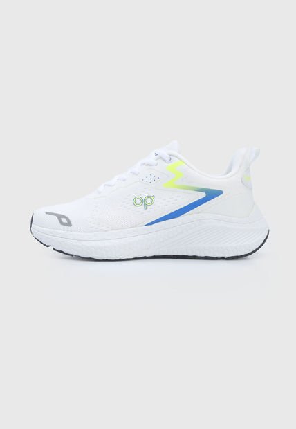 Tenis Running Blanco-Azul-Amarillo Neón Ocean Pacific Angel