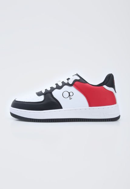 Tenis Lifestyle Blanco-Negro-Rojo Ocean Pacific Baquilio