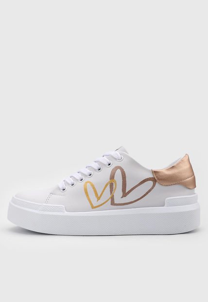 Tenis Lifestyle Blanco-Oro Rosa-Amarillo Off Shoes