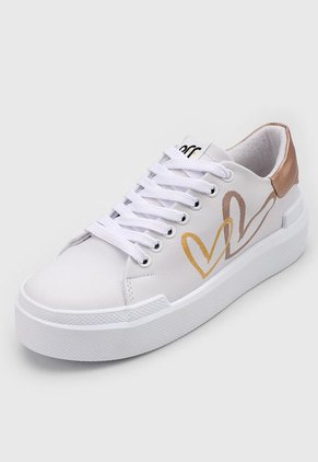 Tenis Lifestyle Blanco-Oro Rosa-Amarillo Off Shoes
