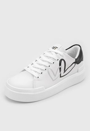 Tenis Lifestyle Blanco-Negro-Plateado Off Shoes