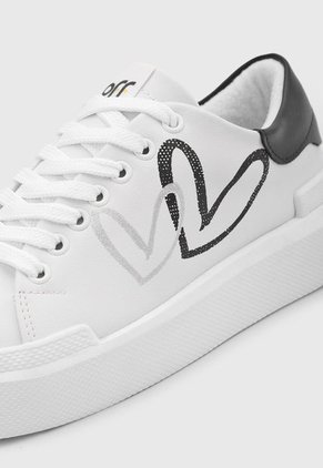 Tenis Lifestyle Blanco-Negro-Plateado Off Shoes