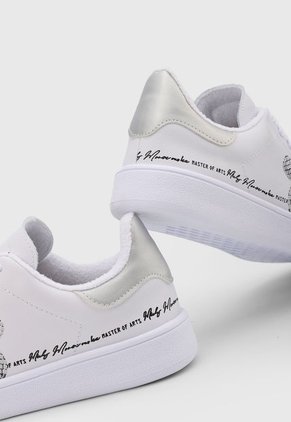 Tenis Lifestyle Blanco-Negro-Plateado Off Shoes