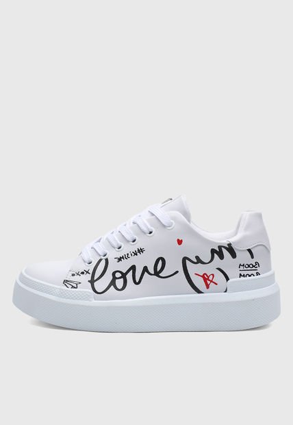 Tenis Lifestyle Blanco-Negro-Rojo Off Shoes