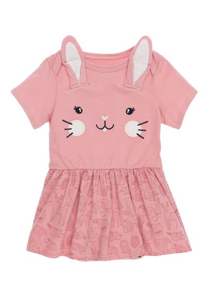 Vestido Manga Corta Rosado  OFFCORSS