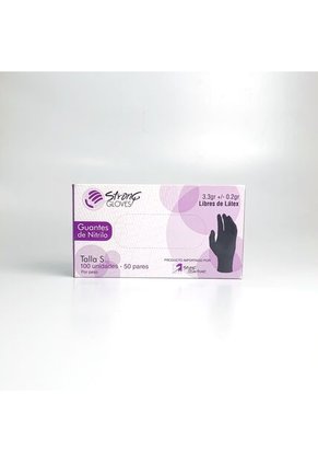 Guantes De Nitrilo 3.3 Black Small X100 Unidades 50 Pares